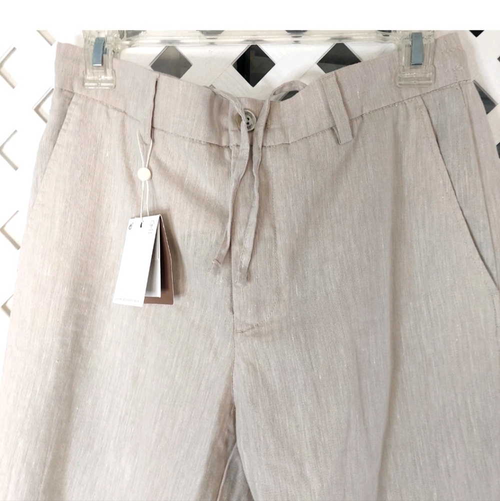 Porter & Ash Mens Pants Size 32 Linen Trouser Drawstrin Elastic Waist New - Picture 4 of 9